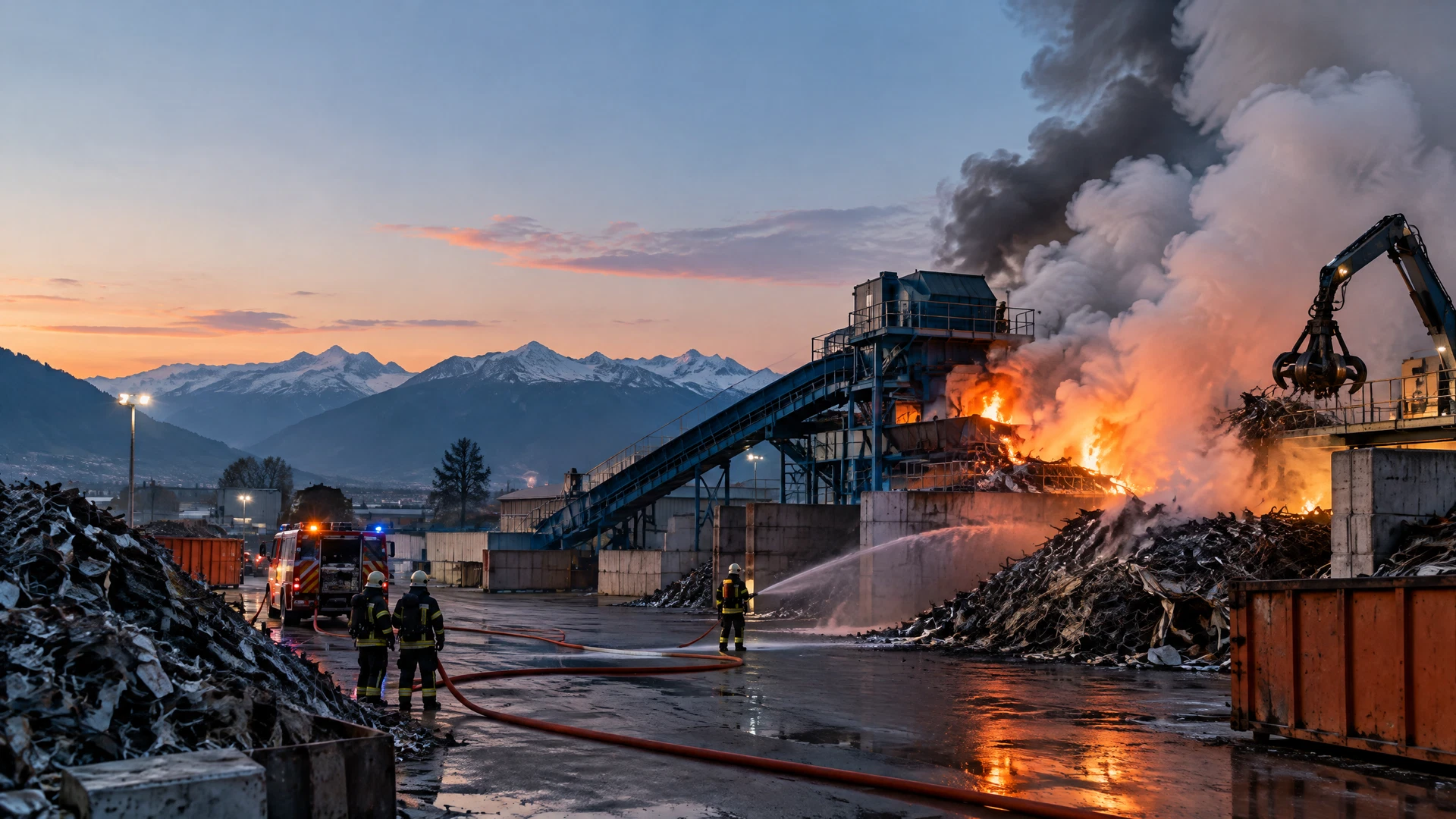 Ecublens VD: Lithium-Batterie als mögliche Ursache eines Recycling-Grossbrands