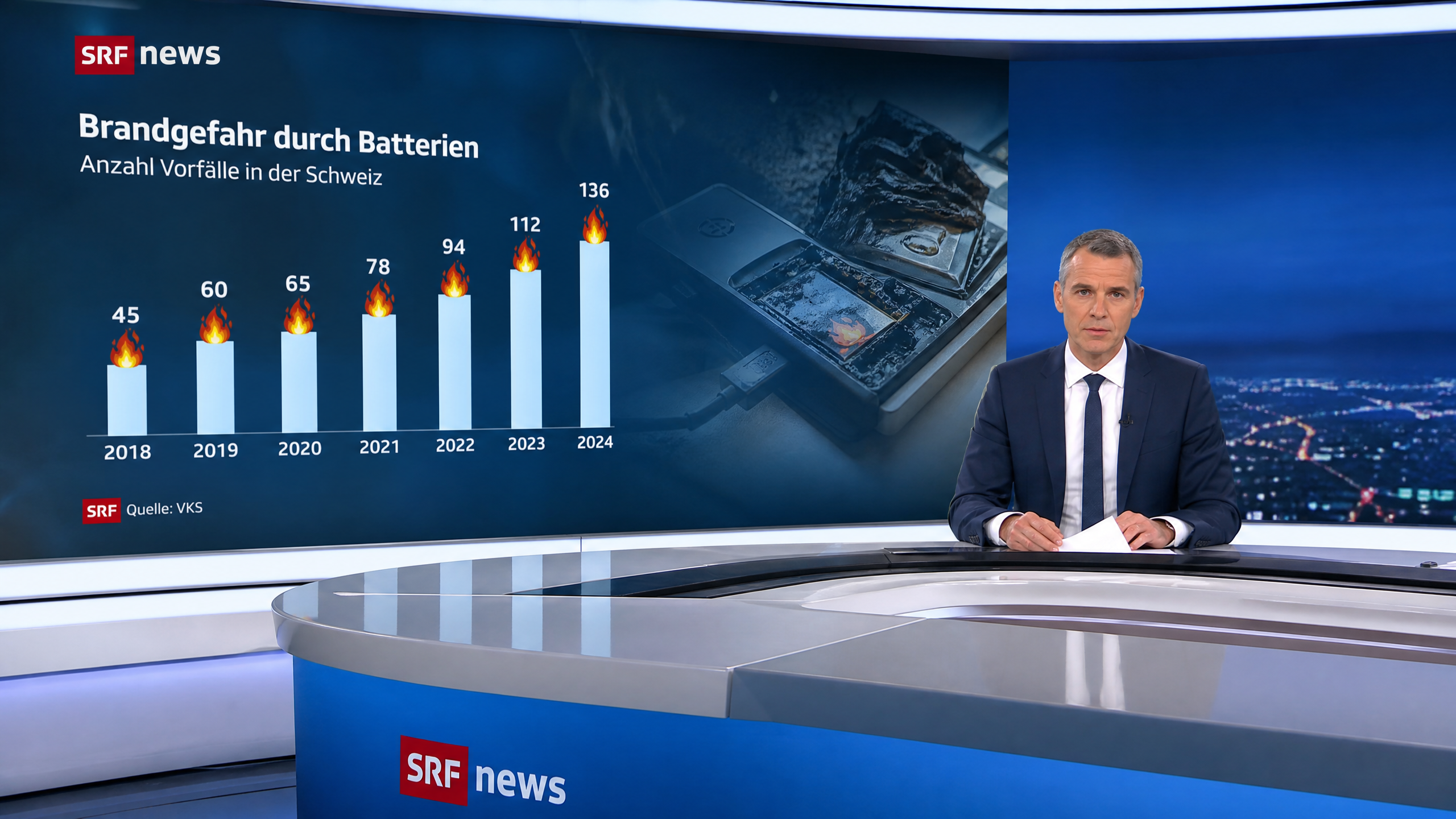 SRF Tagesschau: Akku-Brände in der Schweiz nehmen deutlich zu